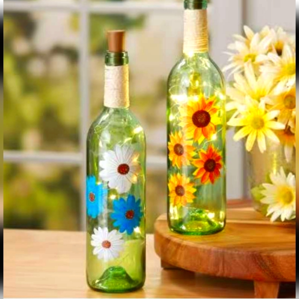 Lighted wine bottle